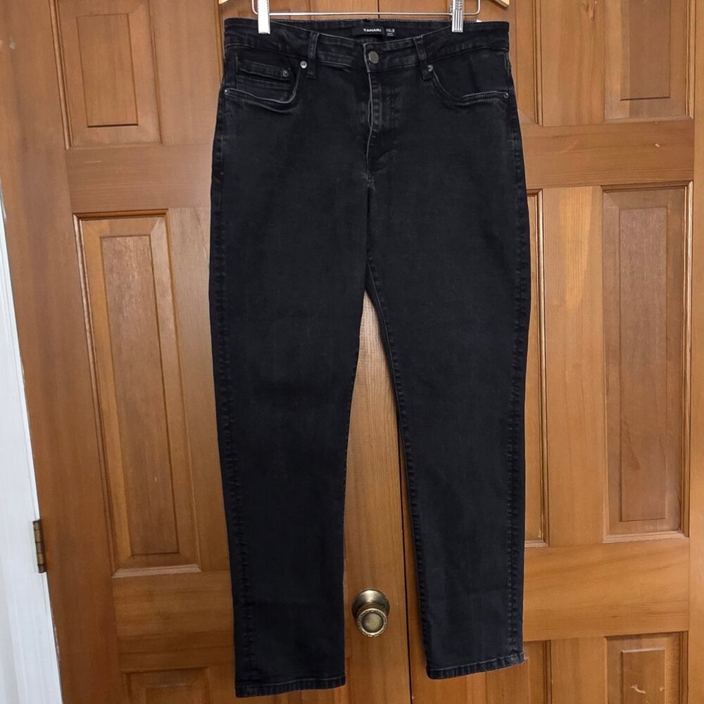 TAHARI Black Stretch Cotton Slim Fit Jeans 36 x 30